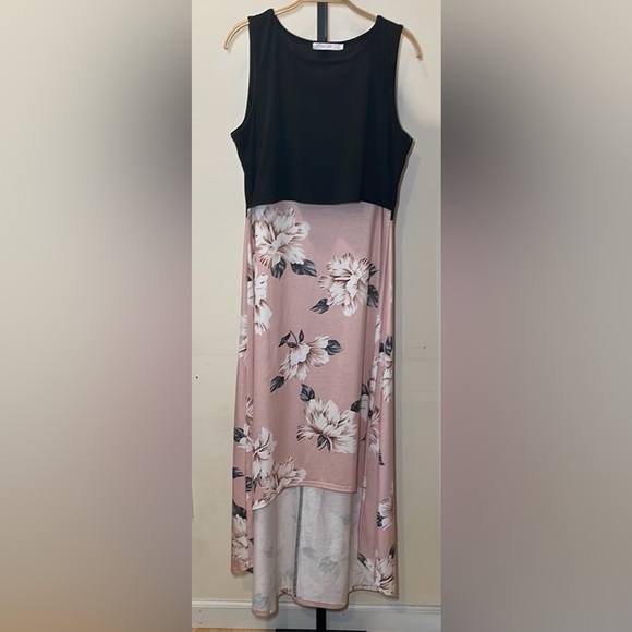 H & Joy Dresses & Skirts - Elegant Black and Pink High-Low Dress